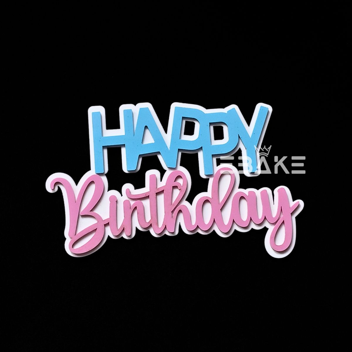 Double Colour Happy Birthday Cutout/Charm