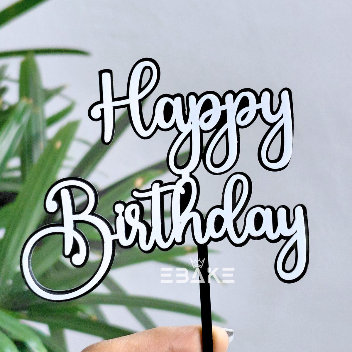 Happy Birthday Double Color Cake Topper