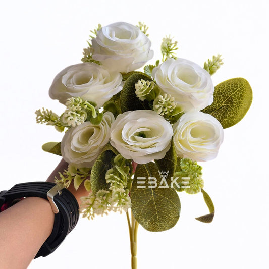 A2033 Rose Bunch With Fillers (White)