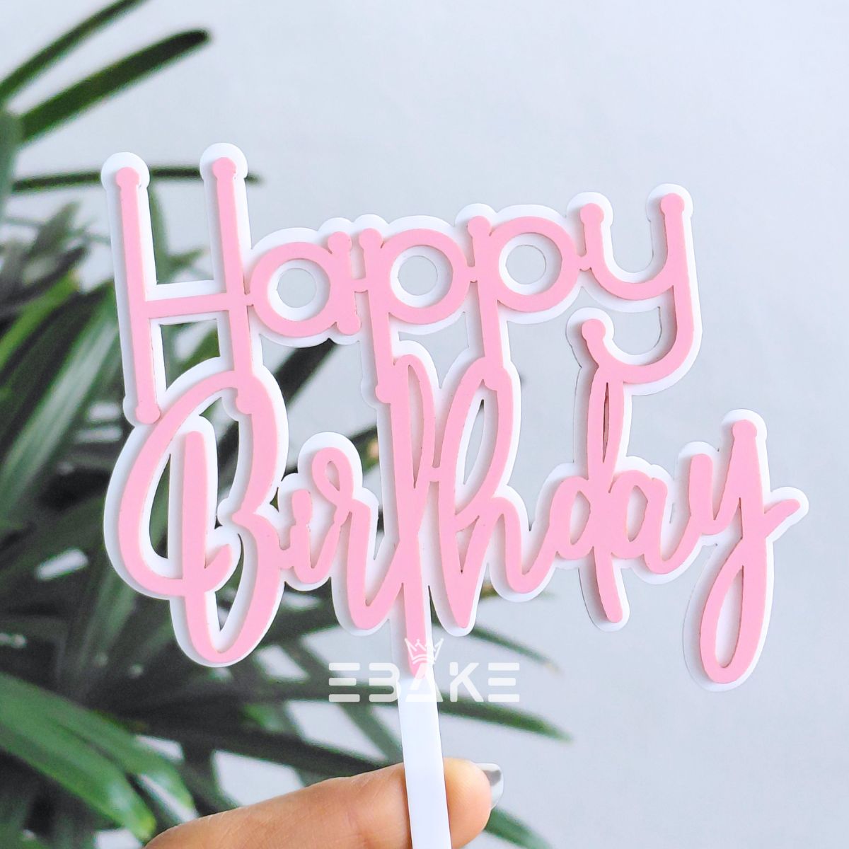 Happy Birthday Double Color Cake Topper