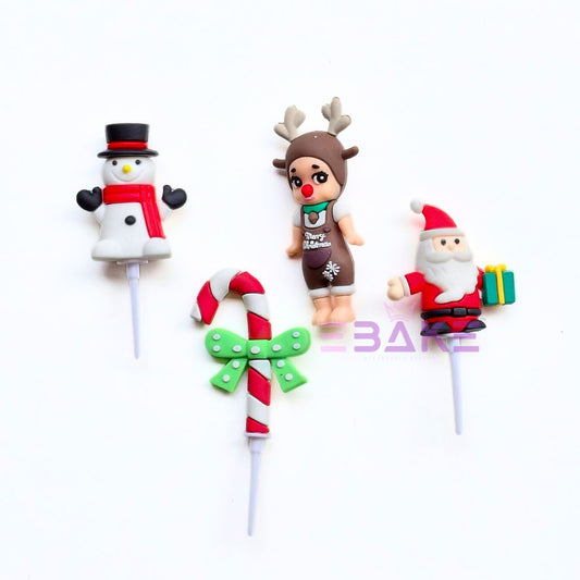 Christmas Figurines Cake Topper (Set of 4 Pcs)