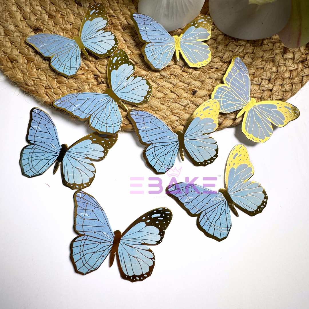 New Paper Butterflies - Blue (Set of 10 Pieces)