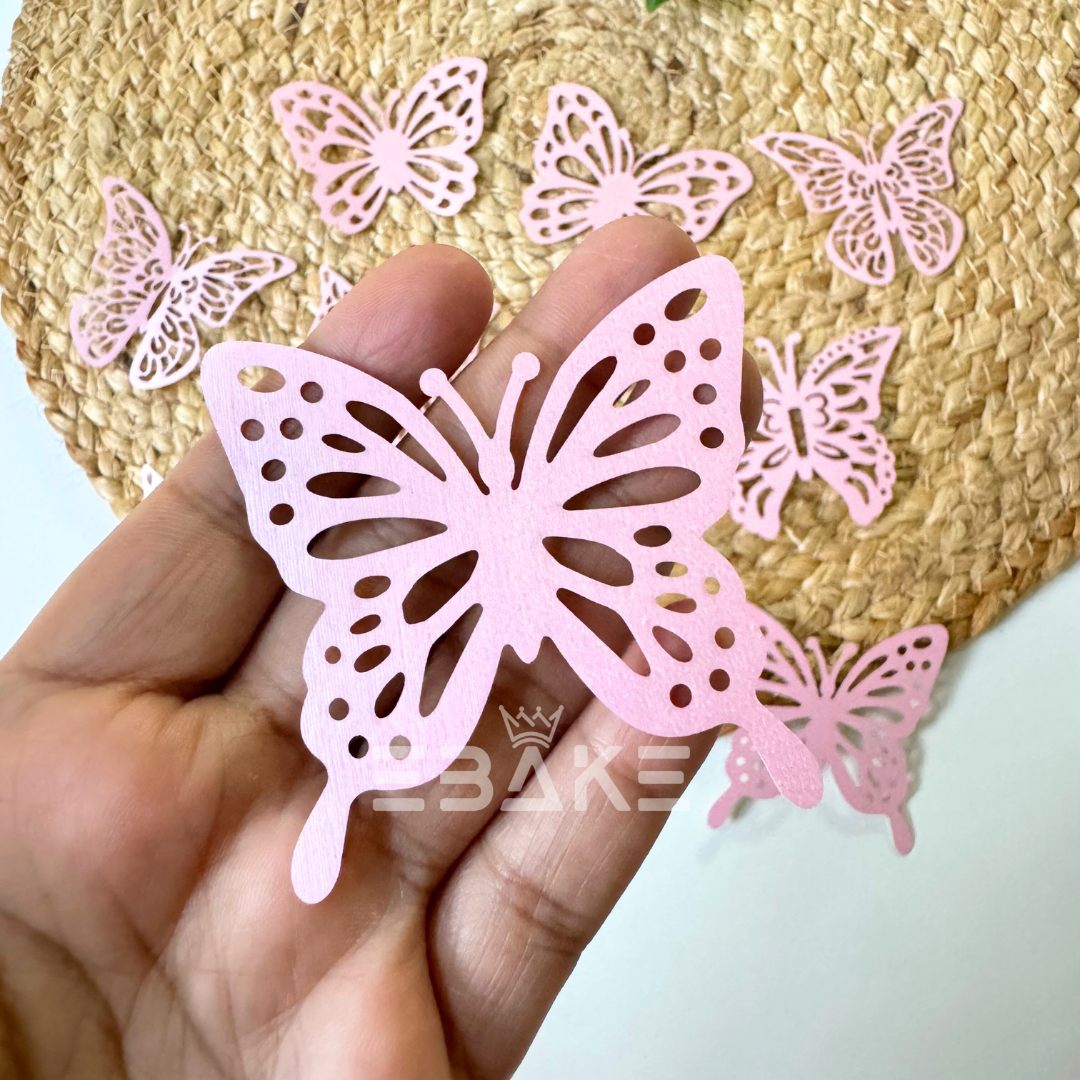 Foldable Paper Butterflies Pink (Set Of 10 Pieces)