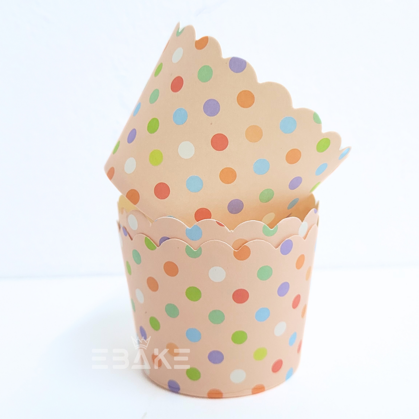 Paper Muffin Cup Polka Dots Printed - Set Of 50 Pieces