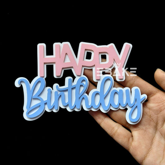 Double Colour Happy Birthday Cutout/Charm