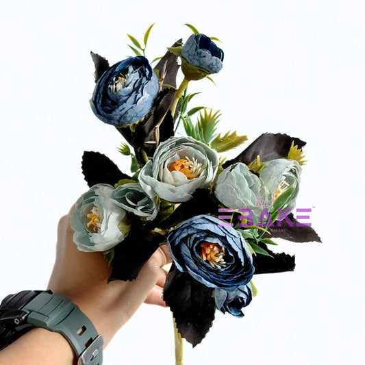 A1959 Peony Bunch With Fillers (Blue & Grey)