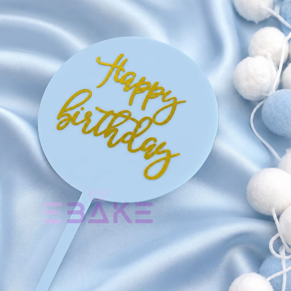 Happy Birthday Acrylic Cake Topper