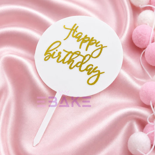 Happy Birthday Acrylic Cake Topper
