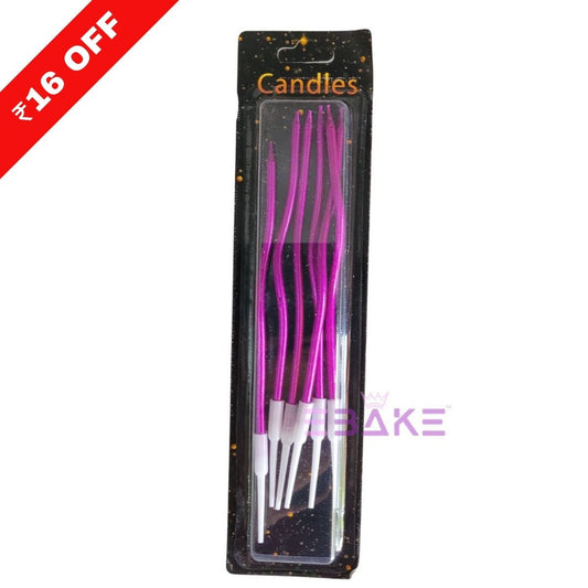 Metallic Pink Swirl Candle - Set Of 6