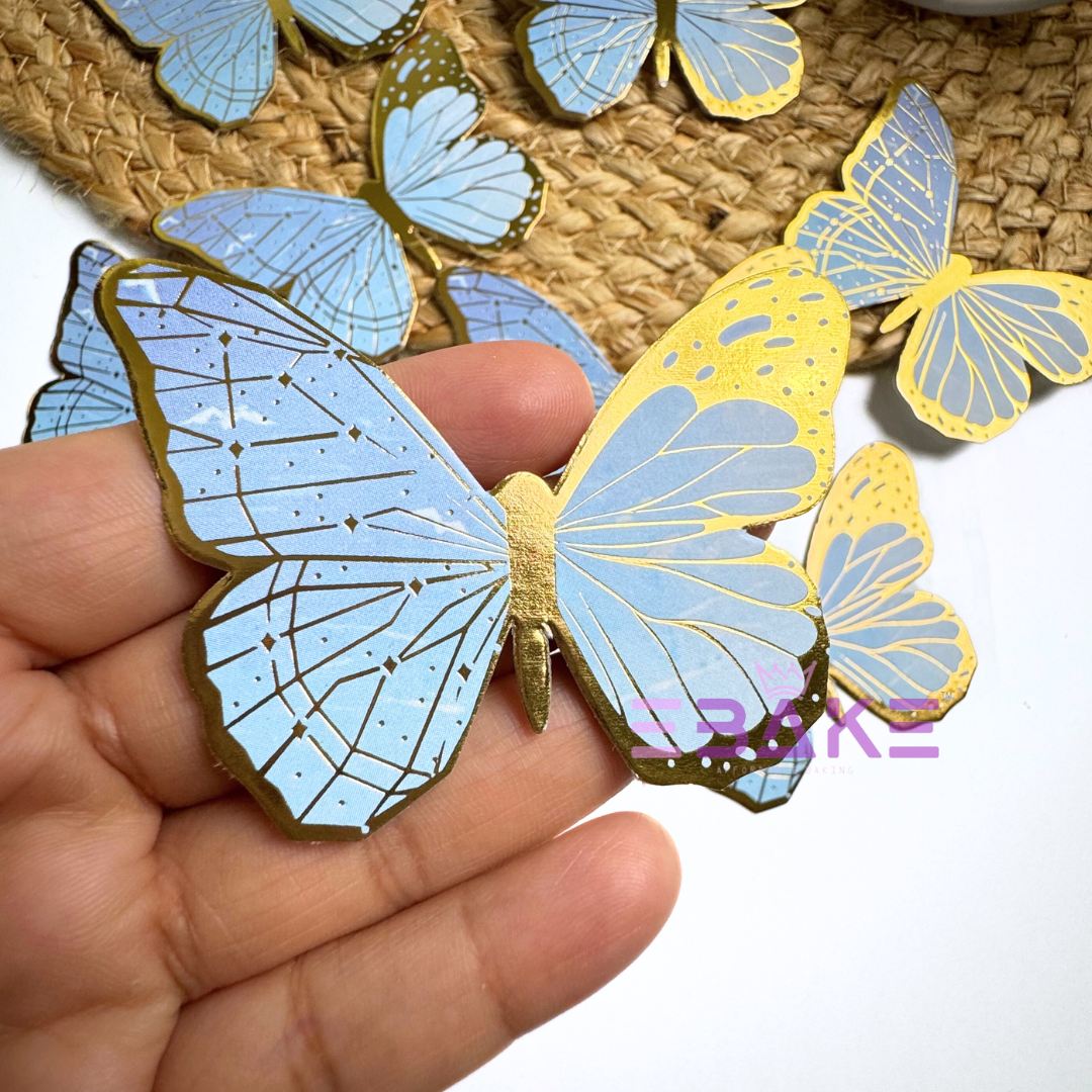 New Paper Butterflies - Blue (Set of 10 Pieces)