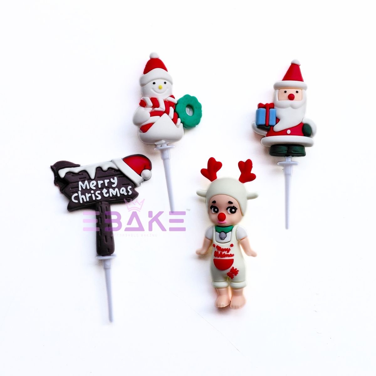 Christmas Figurines Cake Topper (Set of 4 Pcs)