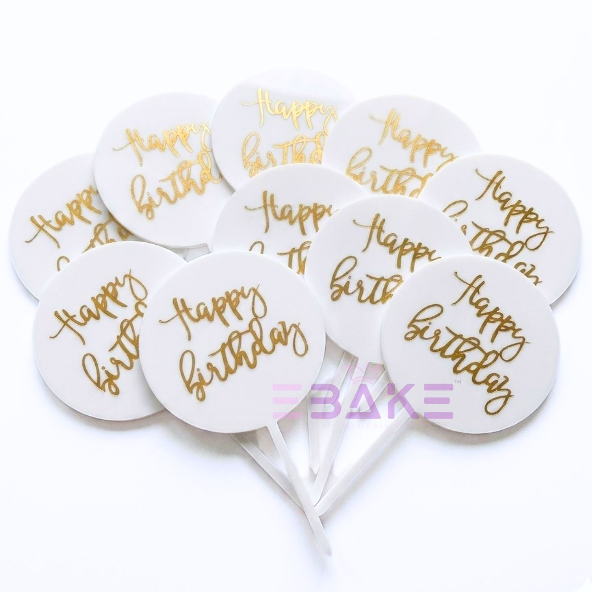 Happy Birthday Acrylic Cake Topper