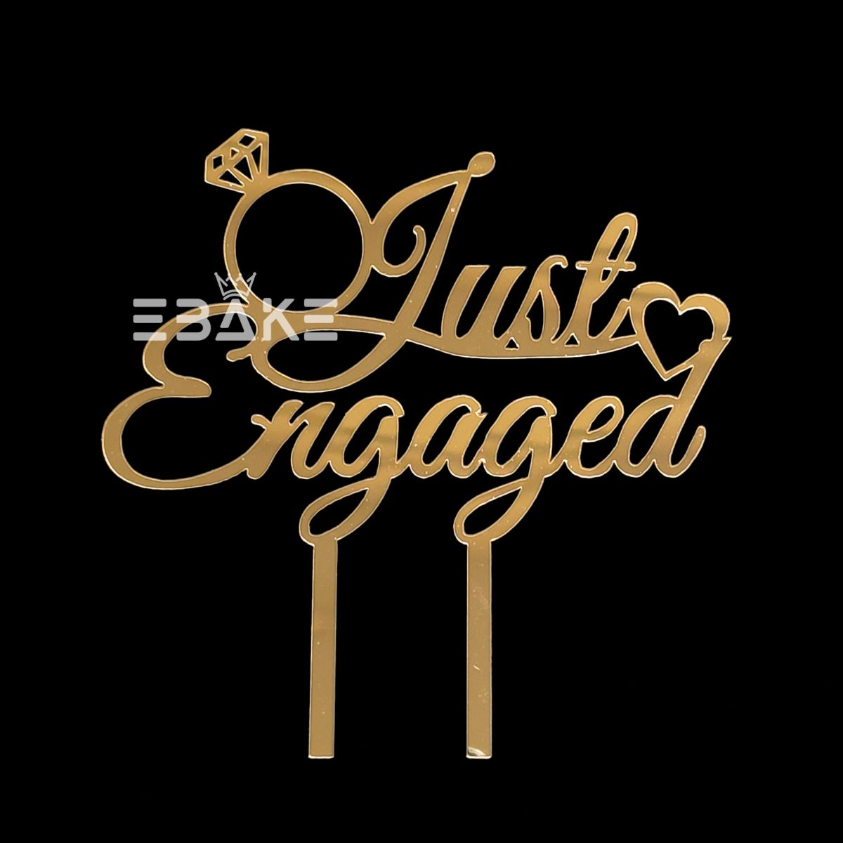 Just Engaged Cake Topper