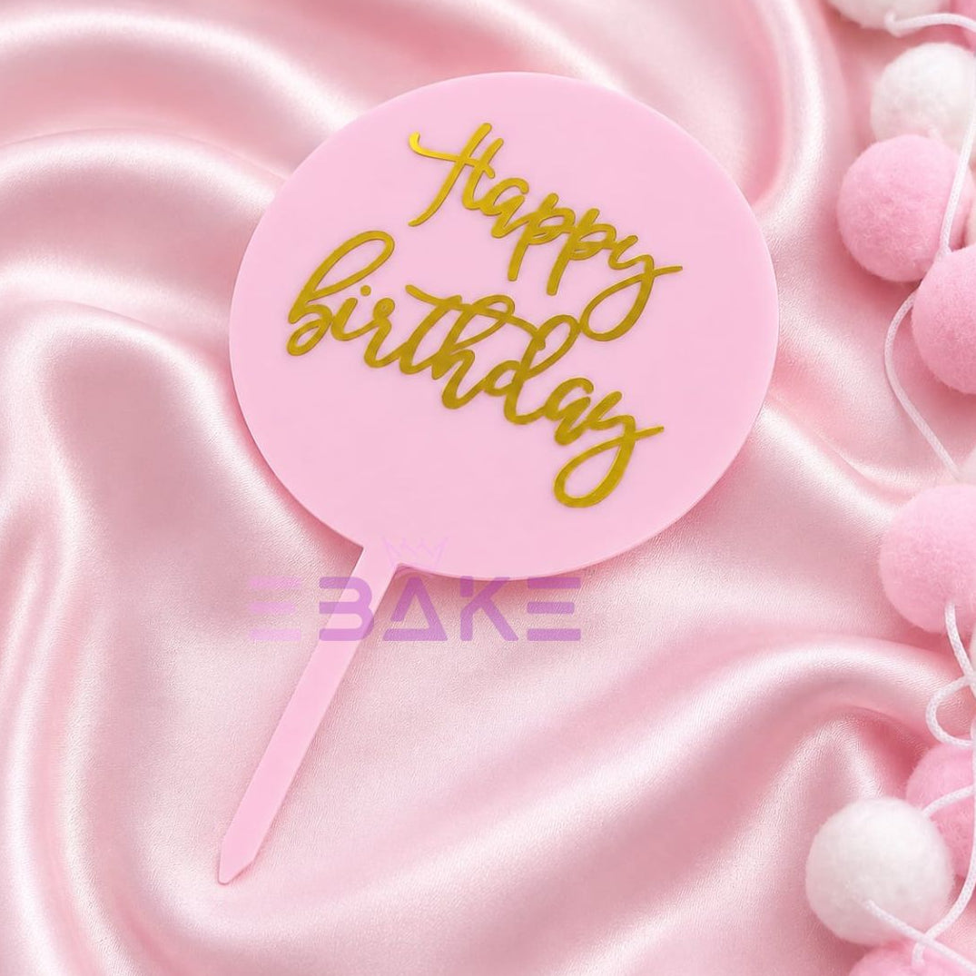 Happy Birthday Acrylic Cake Topper