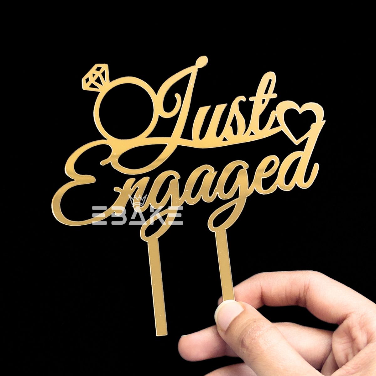 Just Engaged Cake Topper