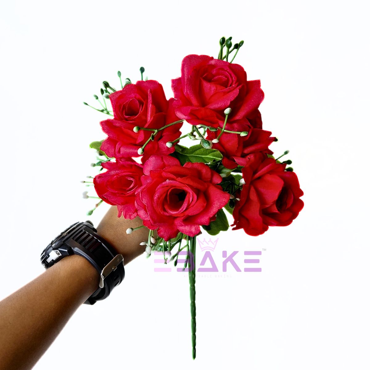 A1887 Pink Rose Bunch With Fillers (6 Roses & Fillers)