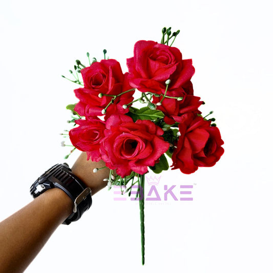 A1887 Pink Rose Bunch With Fillers (6 Roses & Fillers)