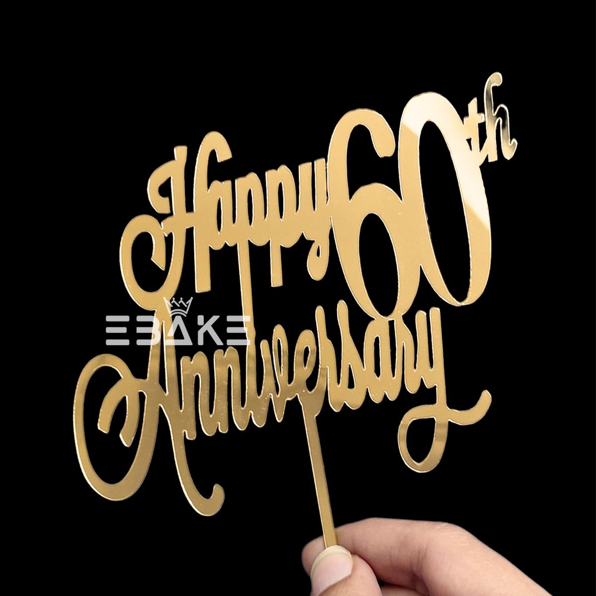 Happy 60th Anniversary Cake Topper