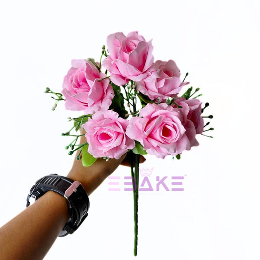 A1889 Pink Rose Bunch With Fillers (6 Roses & Fillers)