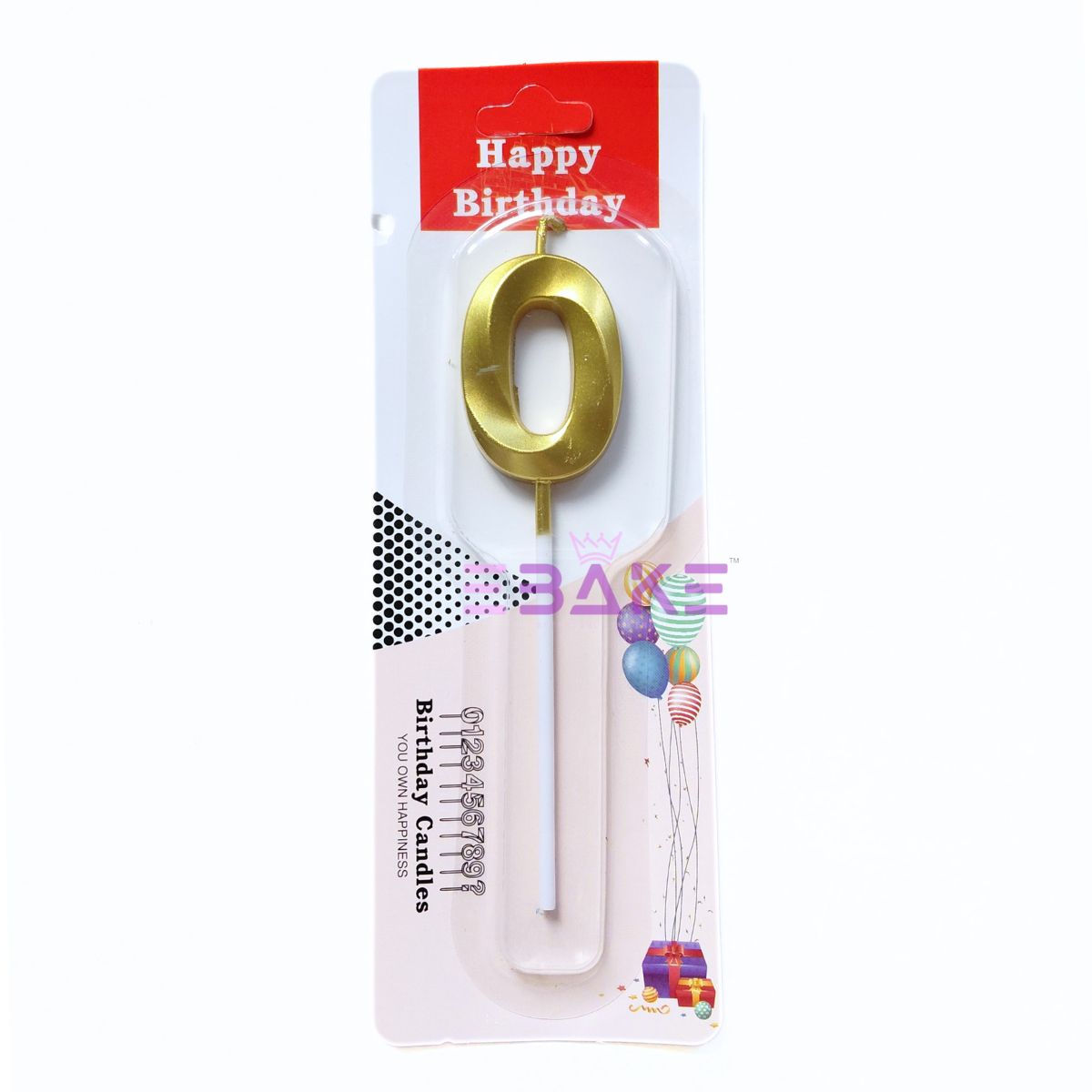 Small Number Candles Golden Metallic - (Single Piece)