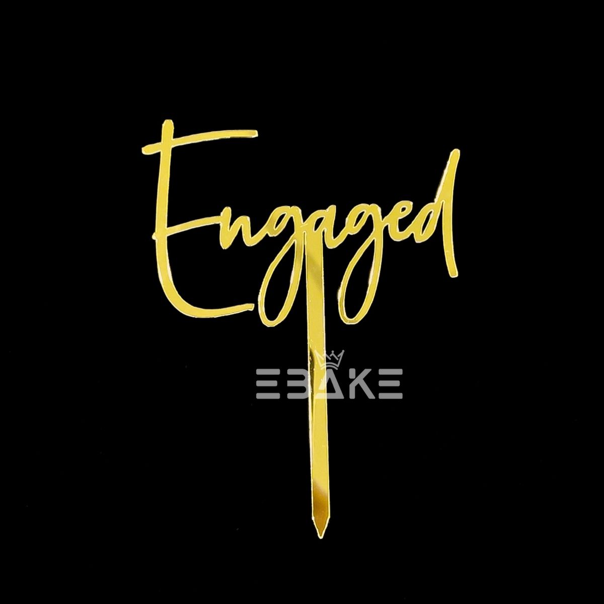 Engaged Cake Topper 4 Inch