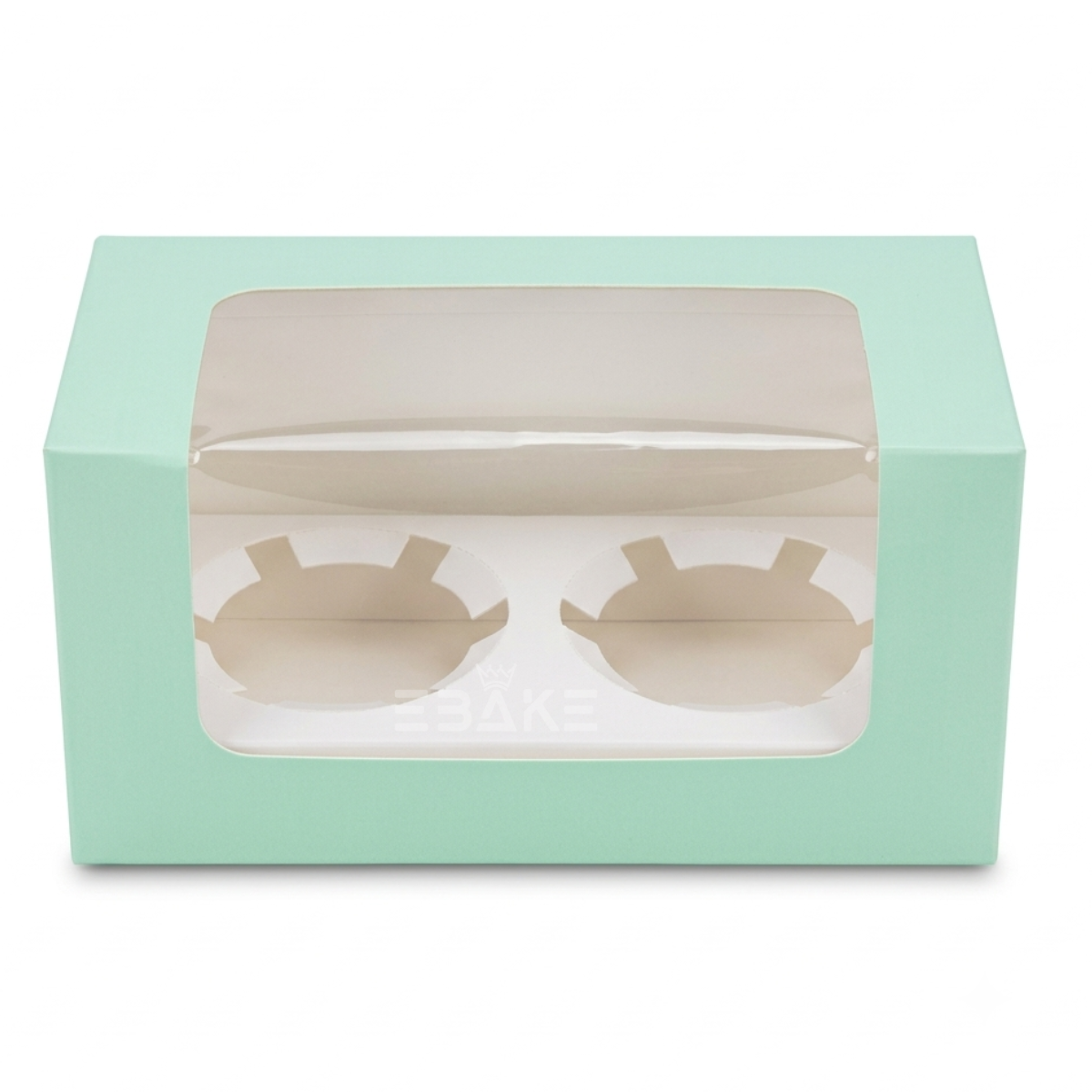 2 Pc Cupcake Box With Cavity Turquoise