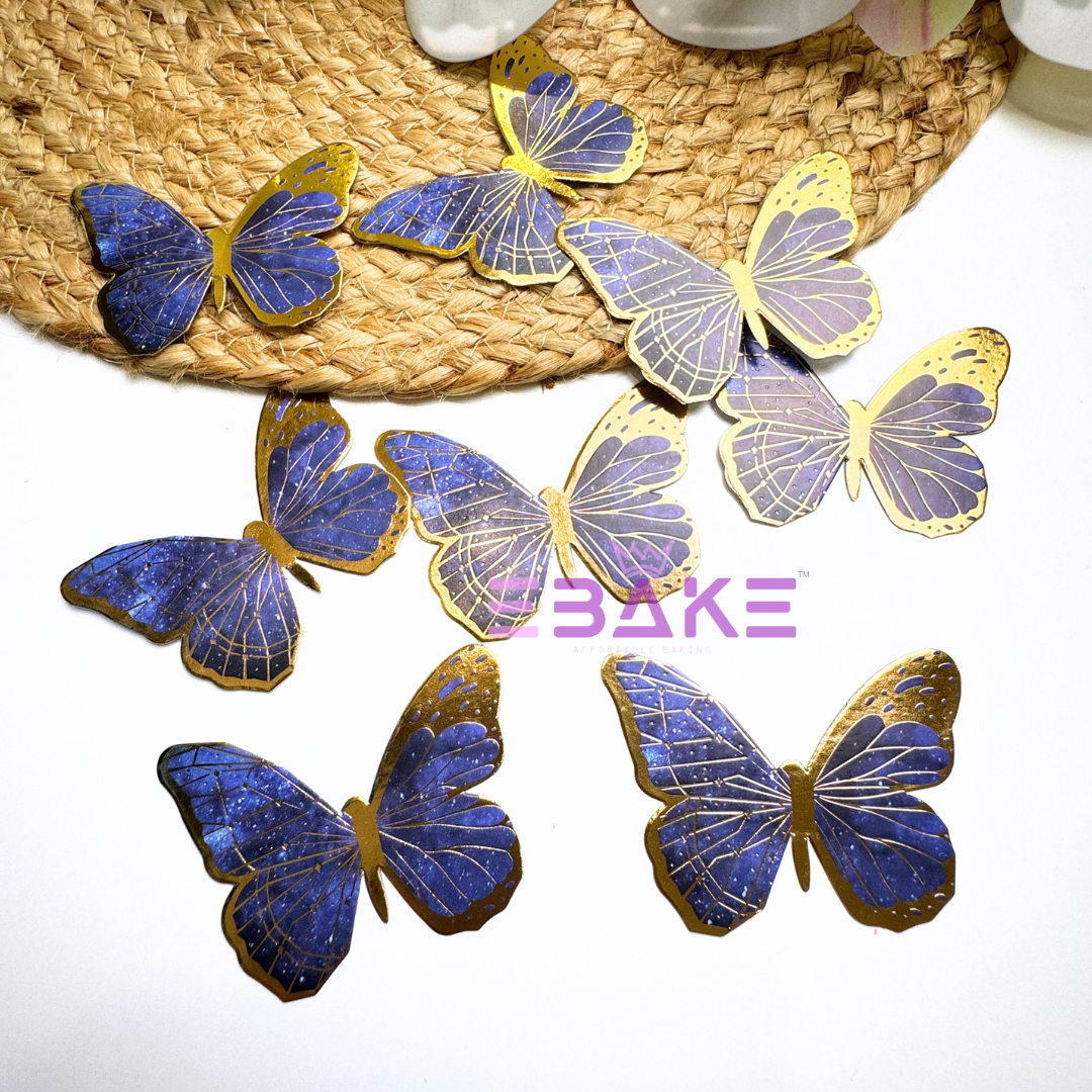 New Paper Butterflies - Dark Blue (Set of 10 Pieces)