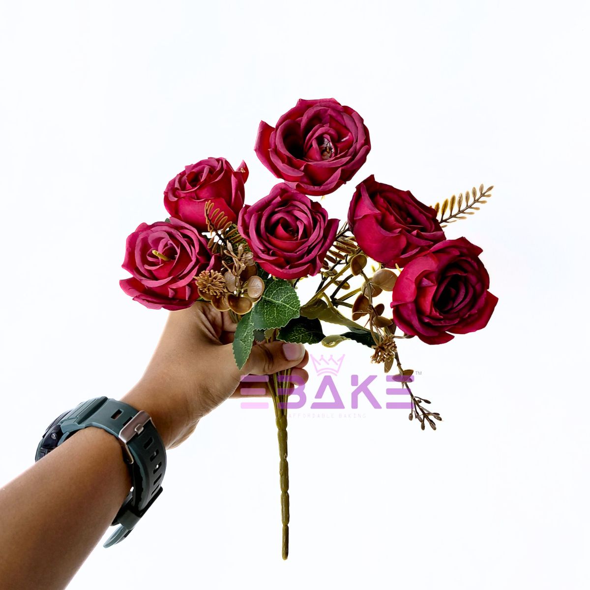 A1785 Maroon Rose Bunch With Fillers