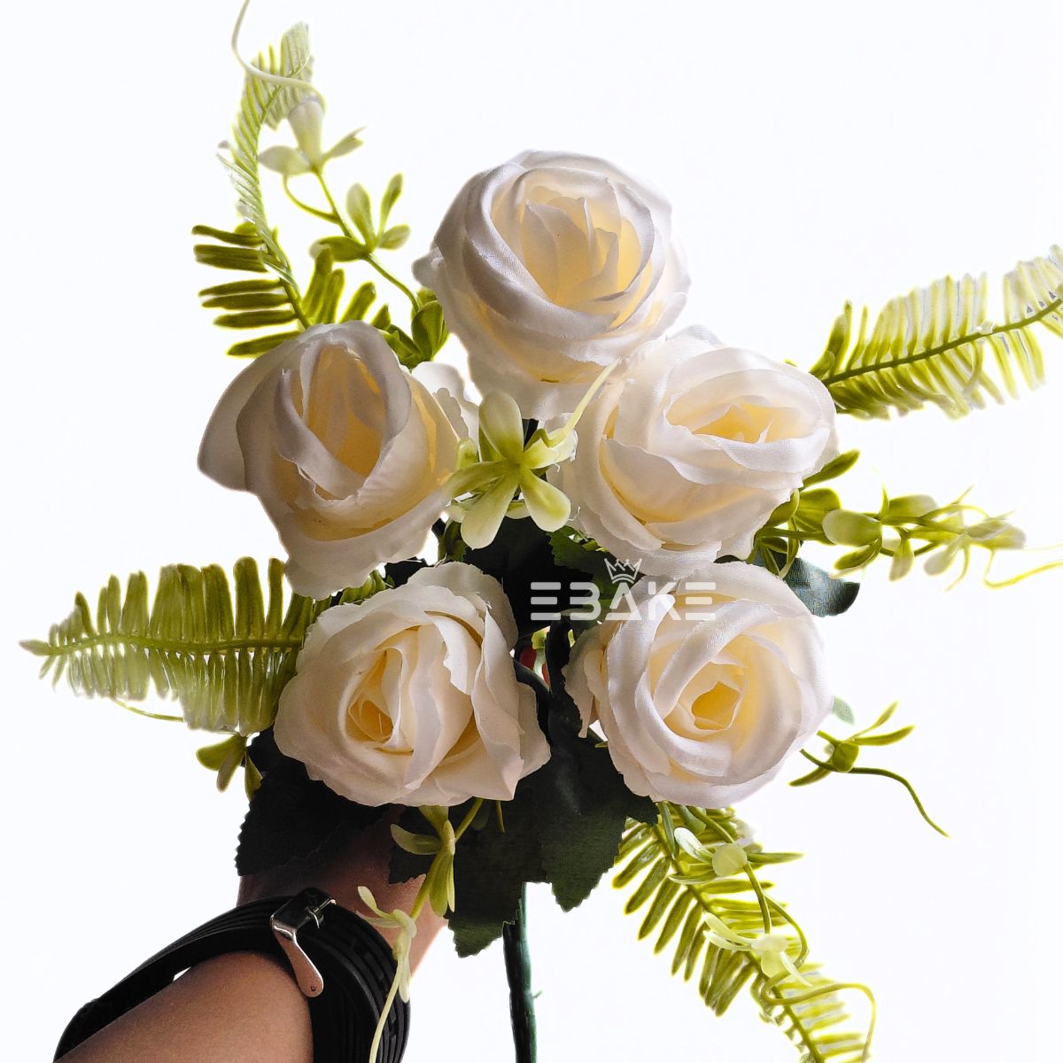 A2027 Rose Bunch With Fillers (Off- White)