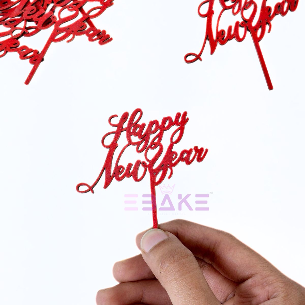 Happy New Year Mini Cake Topper (Set of 6 Pcs) MDF