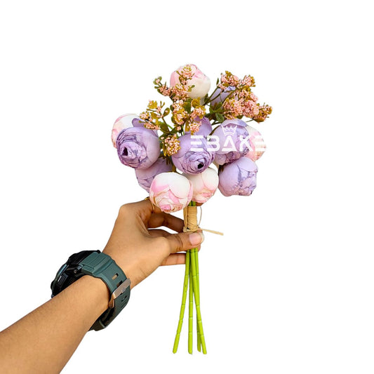 Closed Peony Bunch Lavender & White (12 peonies & 4 fillers) A464