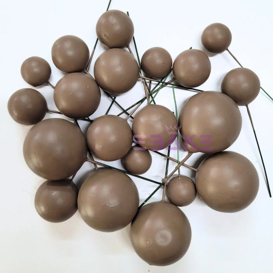 F10 Matte Faux Balls - Light Brown (Set Of 20 Pieces)