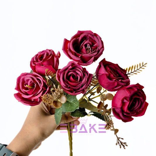 A1785 Maroon Rose Bunch With Fillers