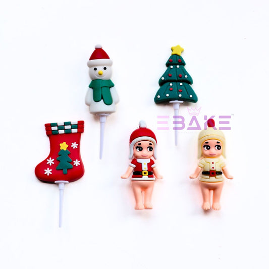 Christmas Figurines Cake Topper (Set of 5 Pcs)