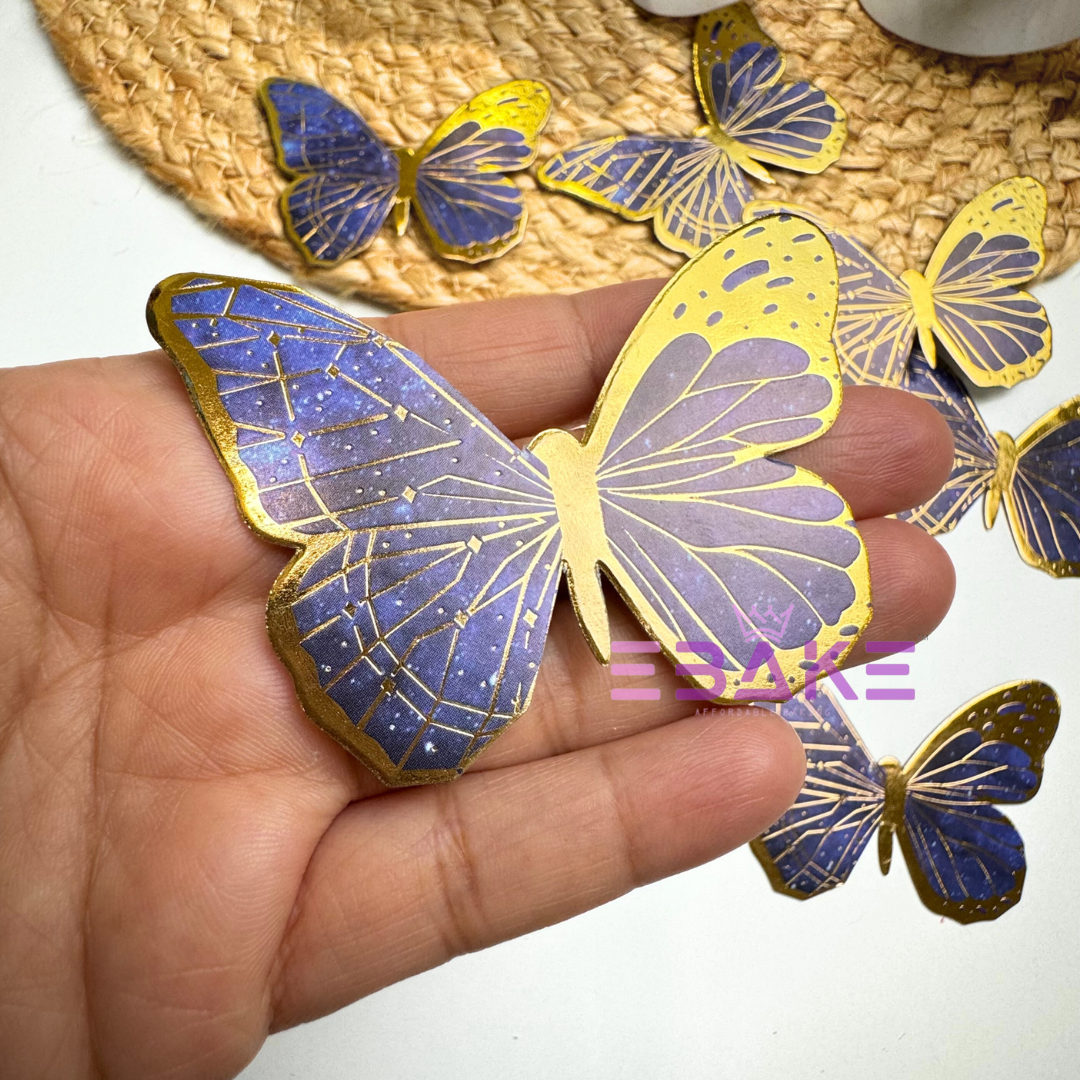 New Paper Butterflies - Dark Blue (Set of 10 Pieces)