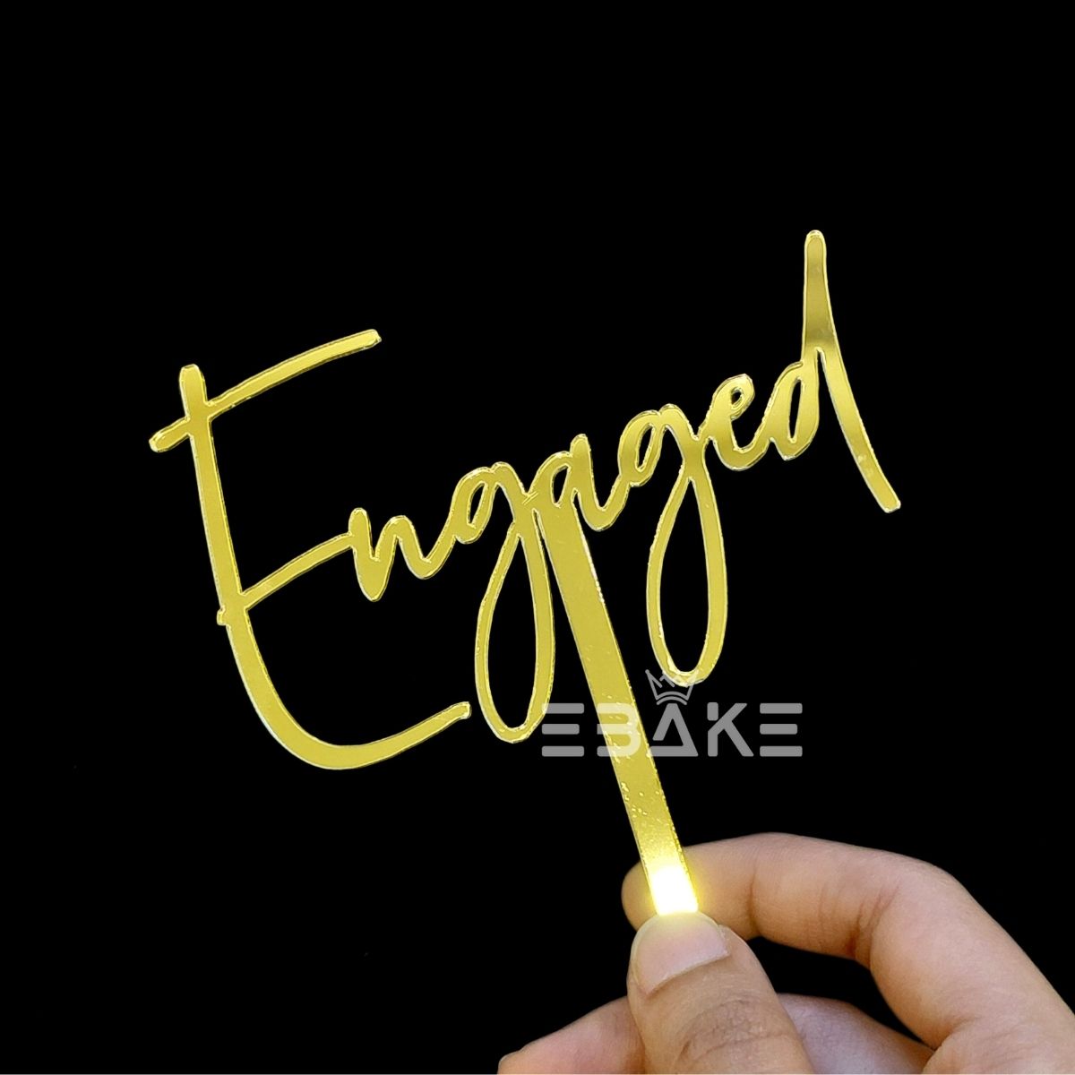Engaged Cake Topper 4 Inch