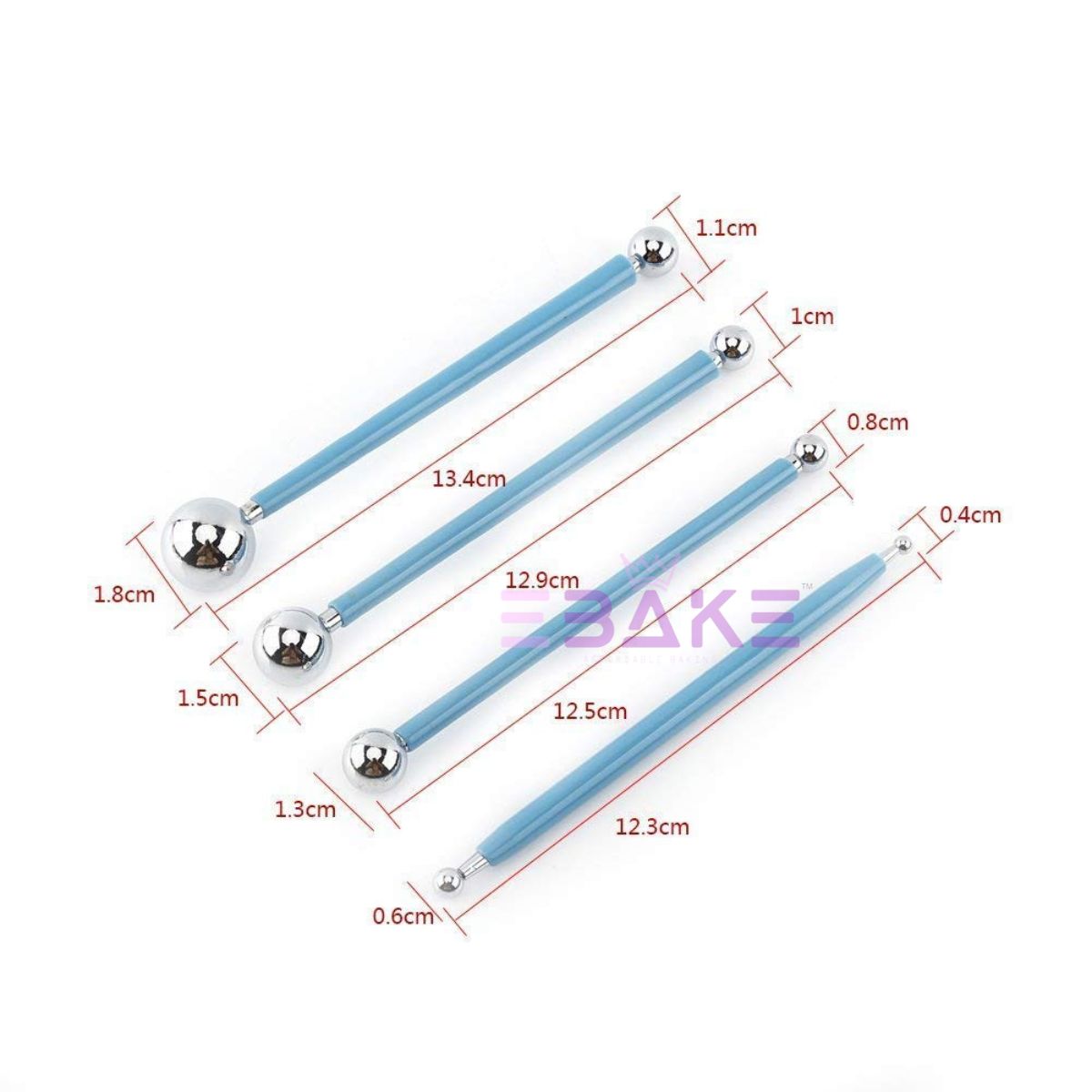 Fondant Modelling Ball Tools- Set of 4 (Assorted)