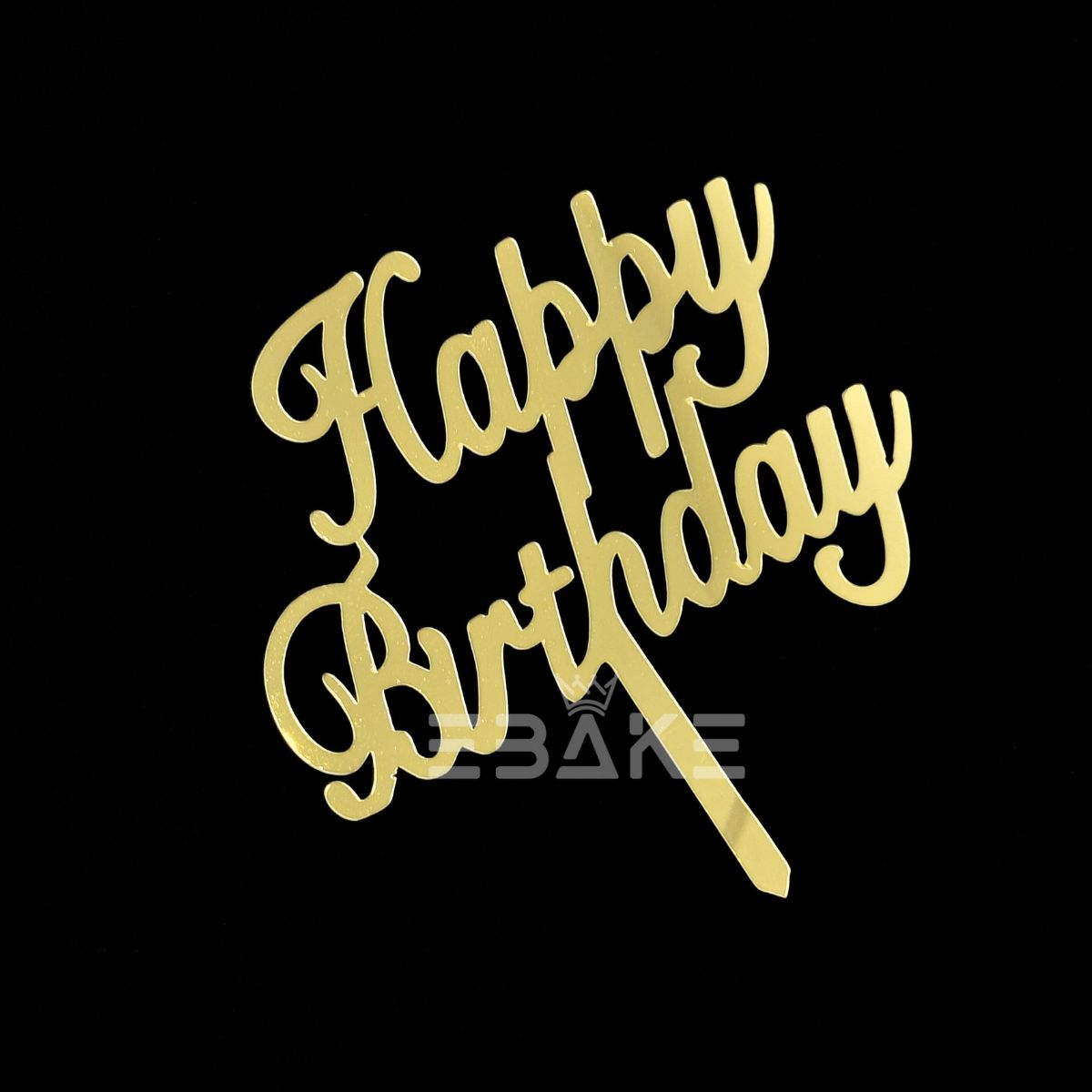 Happy Birthday Cake Topper Golden