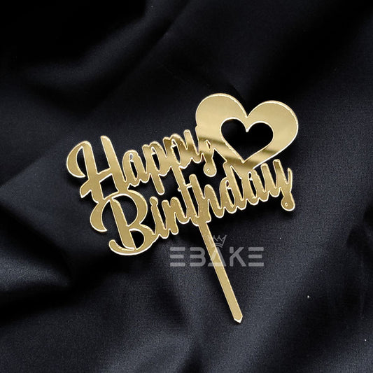 Happy Birthday Mini Topper Golden