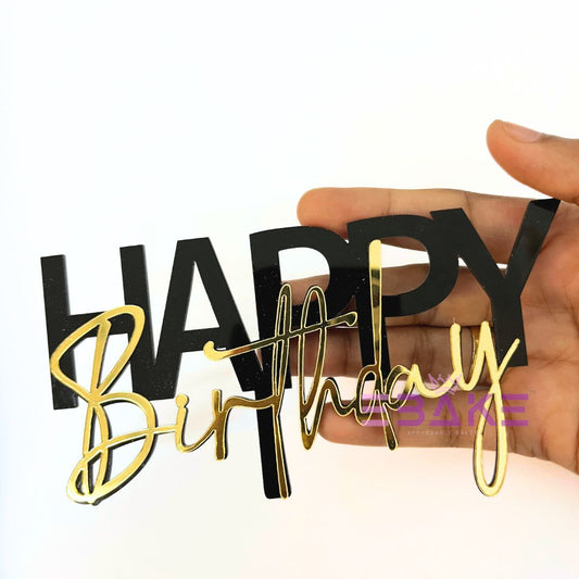 Double Colour Happy Birthday Cutout/Charm