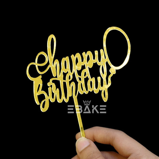 Happy Birthday Cake Topper 4 Inch