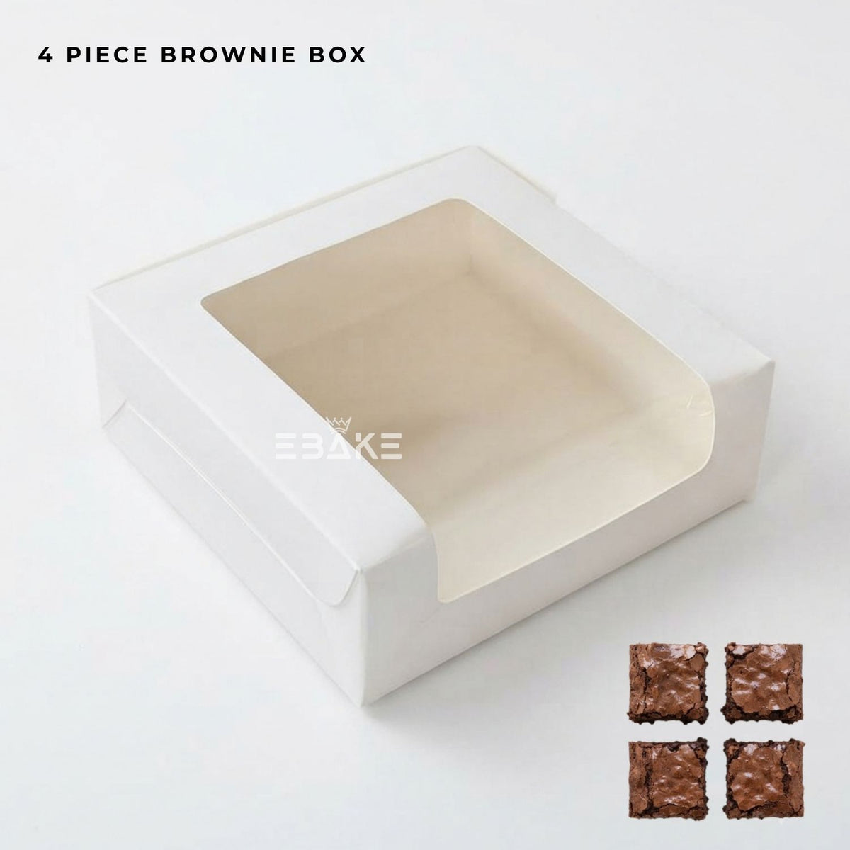 4 Piece Brownie Box White