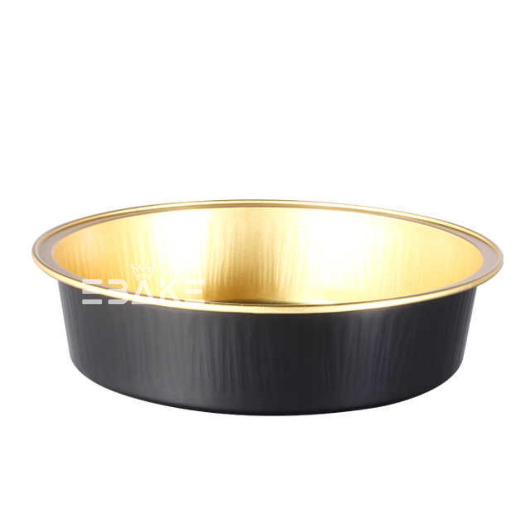 Round Aluminium Foil Baking Cups With Lids Black