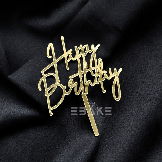 Happy Birthday Mini Topper Golden