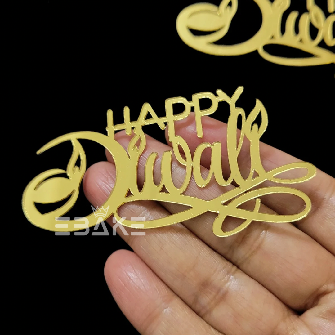 Happy Diwali 3 Inch Acrylic Cutout (Set of 3)