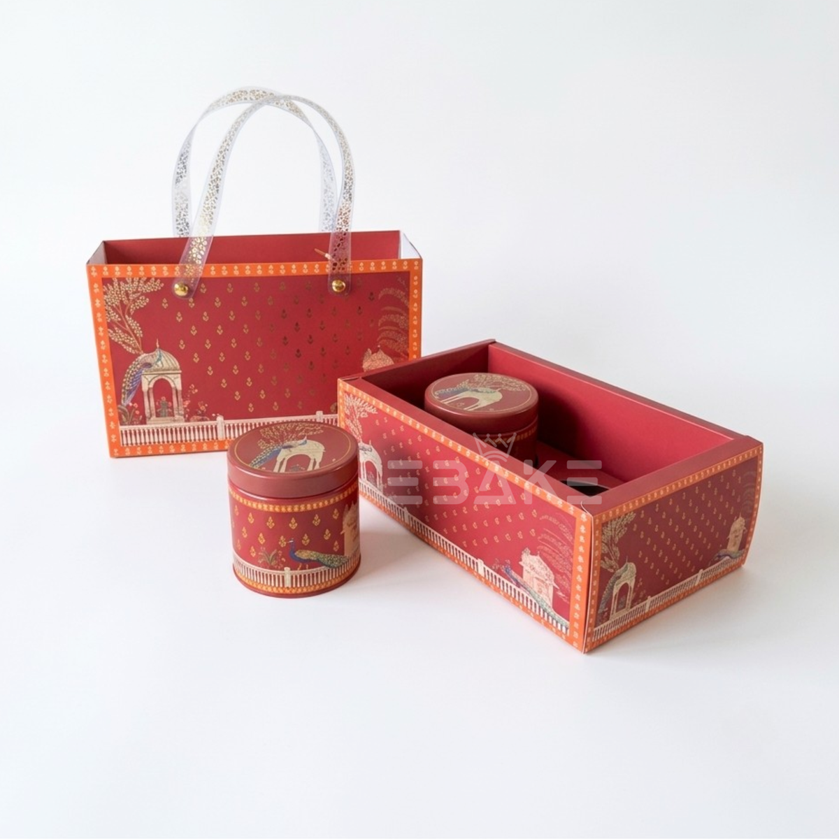 2 Jar Festive Hamper Box With Jar -  Royal Magenta (Set Of 2 Boxes)