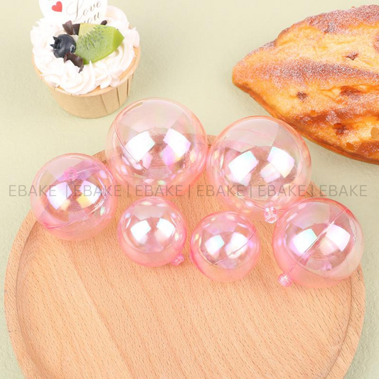 Pink Clear Transparent Faux Balls - Set of 9 Pcs