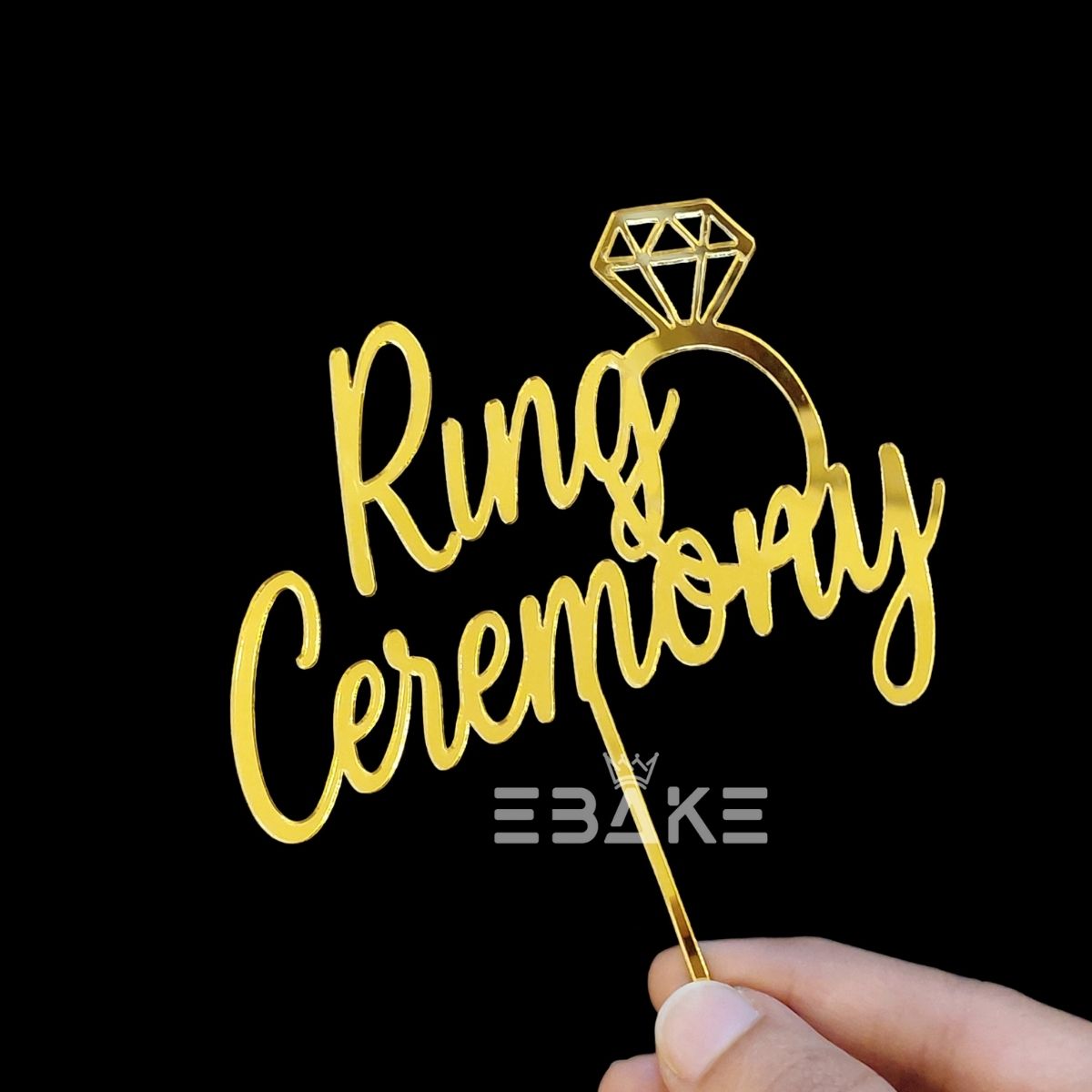 Ring Ceremony Cake Topper 4 Inch