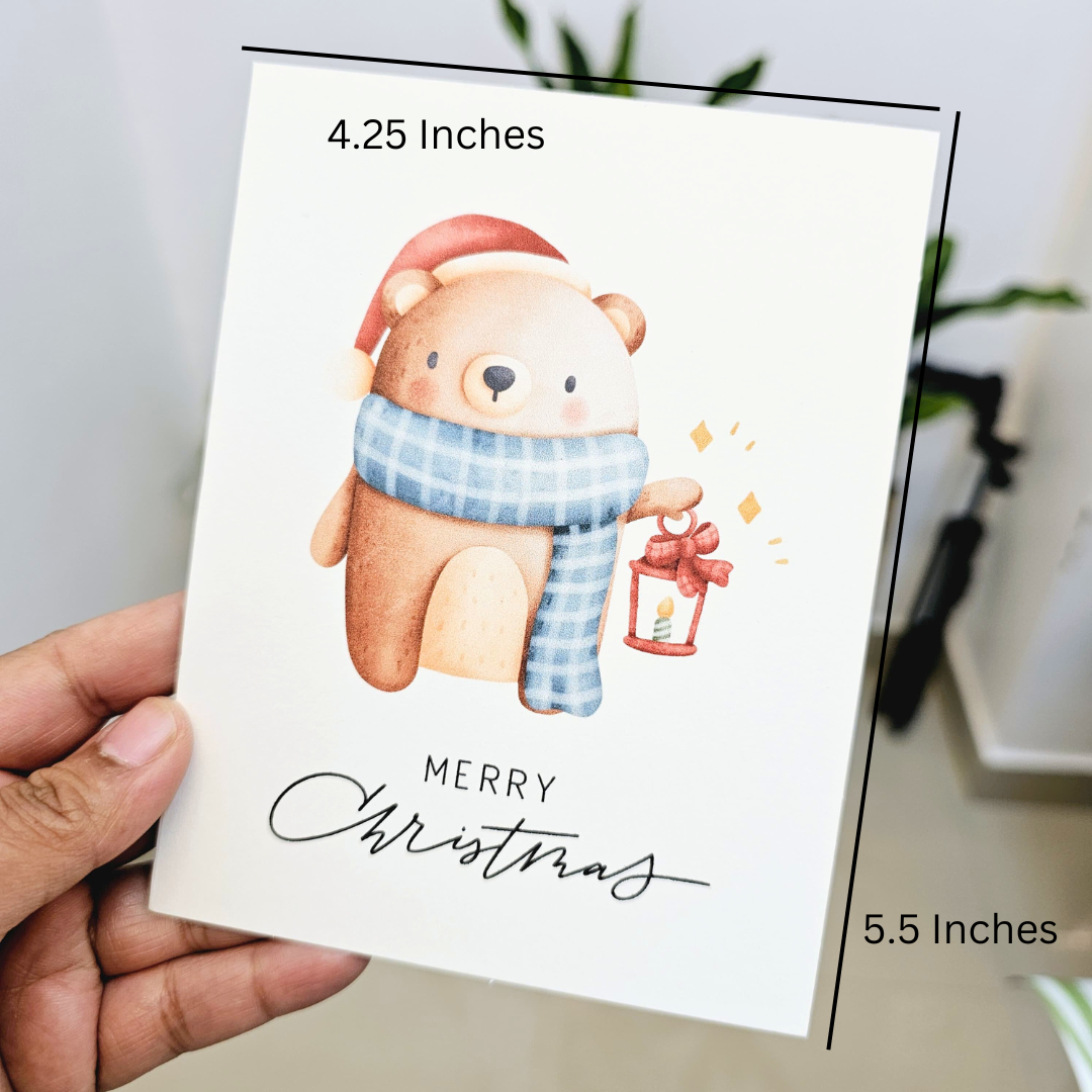 Christmas Card (Single Piece) 5.5 x 8.5" Without Envelope and Blank Inside