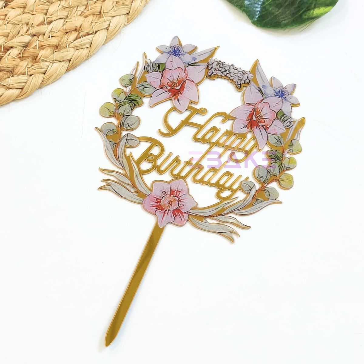 Happy Birthday Graphic Acrylic Cake Topper